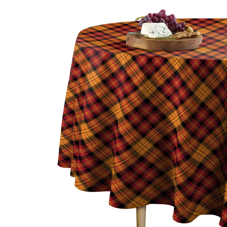 East Urban Home Fall Harvest Plaid Round Tablecloth & Reviews Wayfair